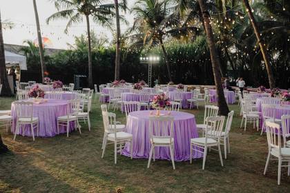 Tablescape and Ceiling — Sangeet decor — Planet Hollywood